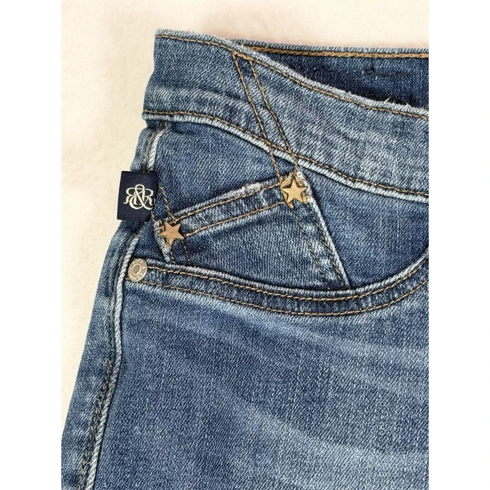 Rock & Republic Kashmiere Ankle Distressed Star Patch Jeans Sz‎ 8M